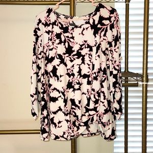 Cato pink black and white printed top,  size XL